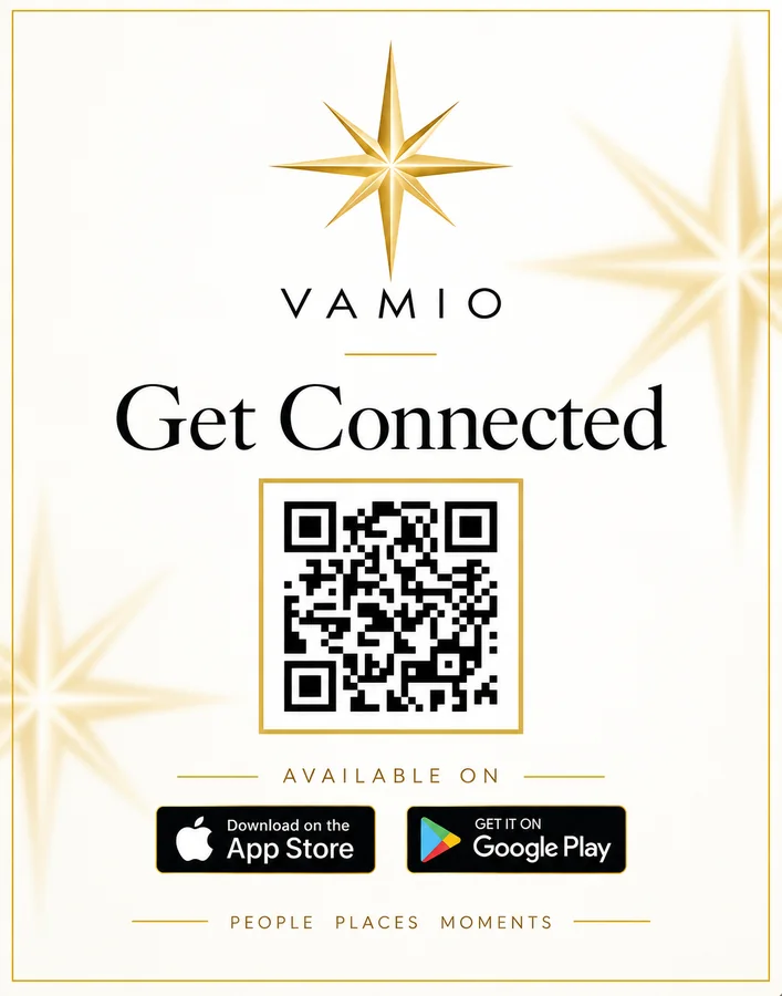 White Vamio Get Connected promotional graphic