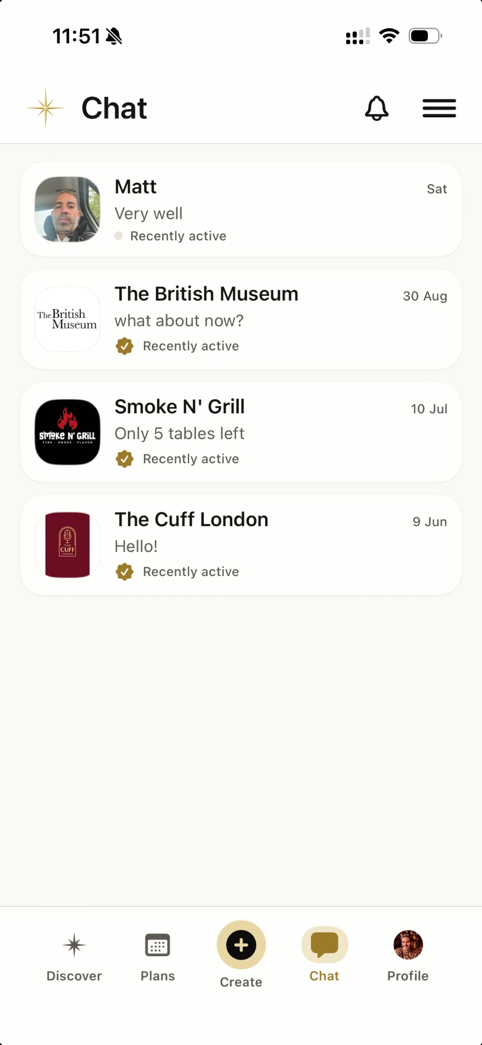 Vamio Chat screen with a real conversation